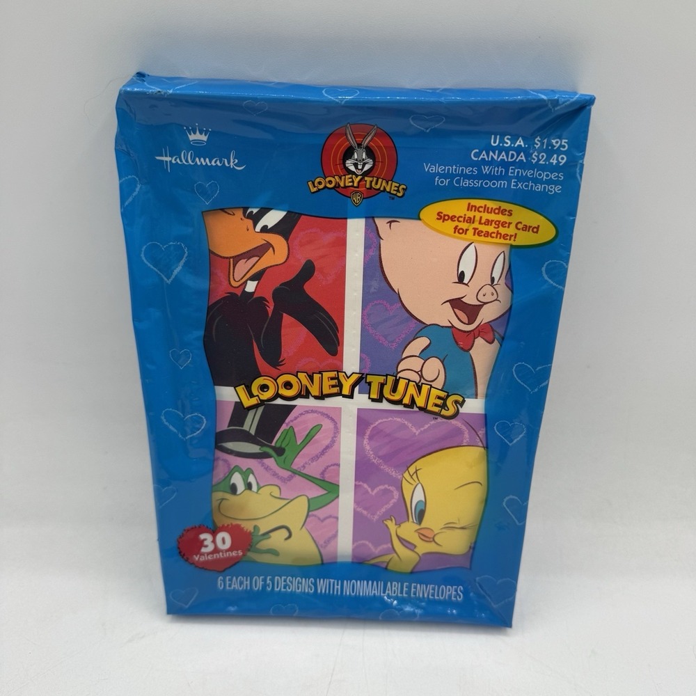 Hallmark Vtg Looney Tunes Valentines 1997 30 Cards Porky Daffy Tweety M J Frog